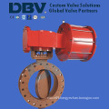 Pneumatic Double Acting RF Flanged Butterfly Valve